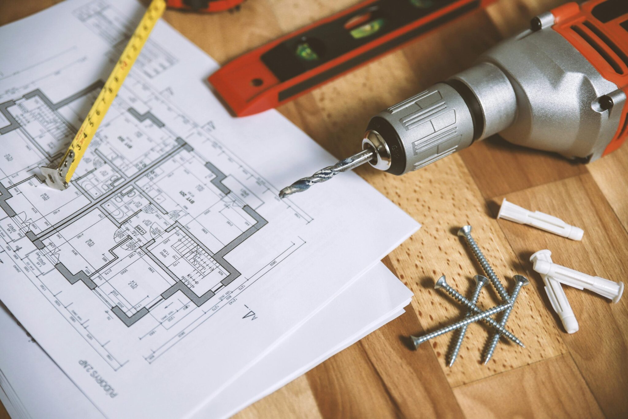 tools and blueprints for new home